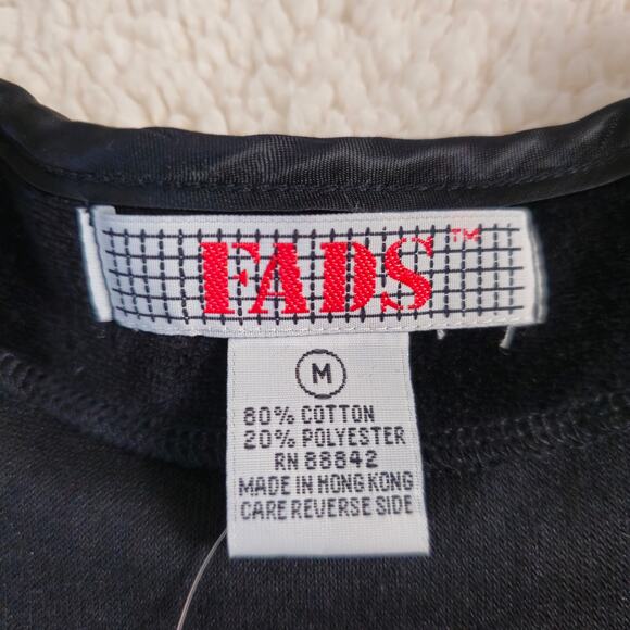 Vintage NOS 90s FADS Black SOFT Velour Satin Sleeveless Romper Jumper Dress M 8 - Picture 4 of 6